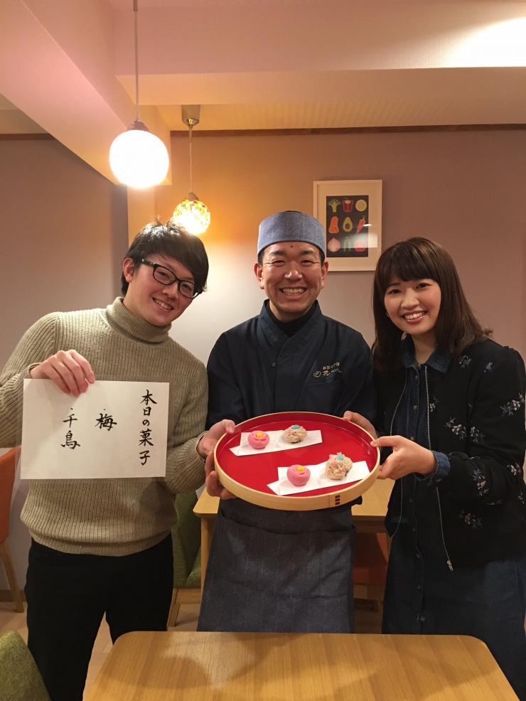 練り切り体験のお客様と・・・